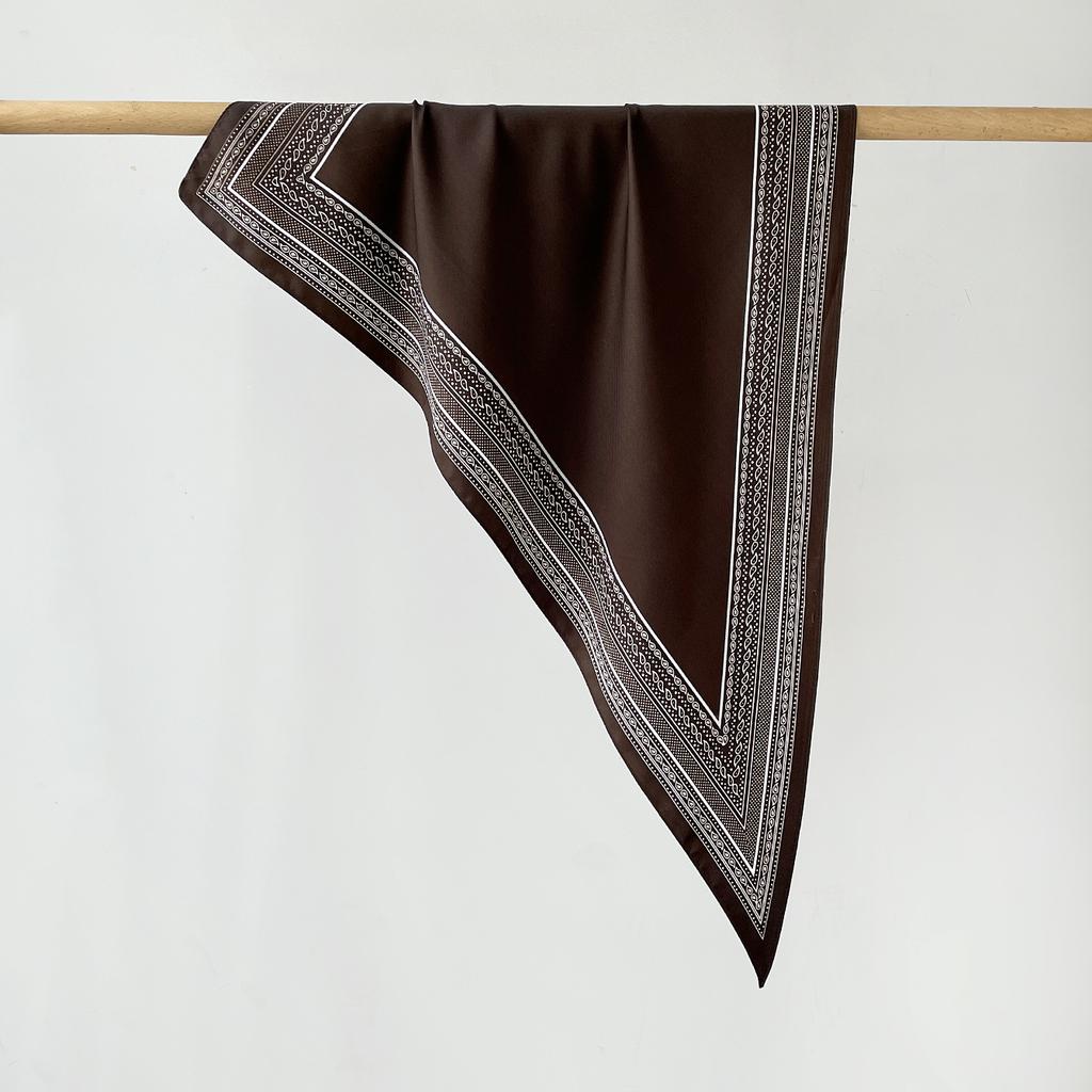 Twill Light Luxury High Sense Simulation Silk Headscarf Waist Triangle Scarf Silk Scarf Multi-Function