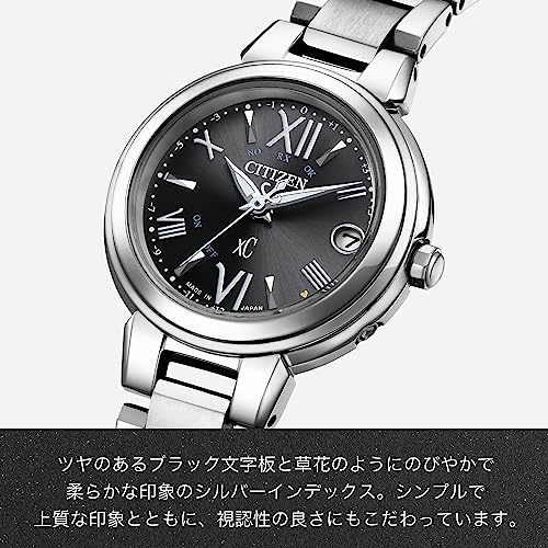 Citizen ES9430-89E Женские часы Cross Sea Eco-Drive с радиоконтролем, водонепроницаемые, серебристые/черные