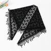 1Pc Women'S Elegant Triangle Scarf, Small Floral Tassel Design, Butterfly Lace Elegant Triangle Scarf, Suitable For Photoshoots And Wedding Outfits