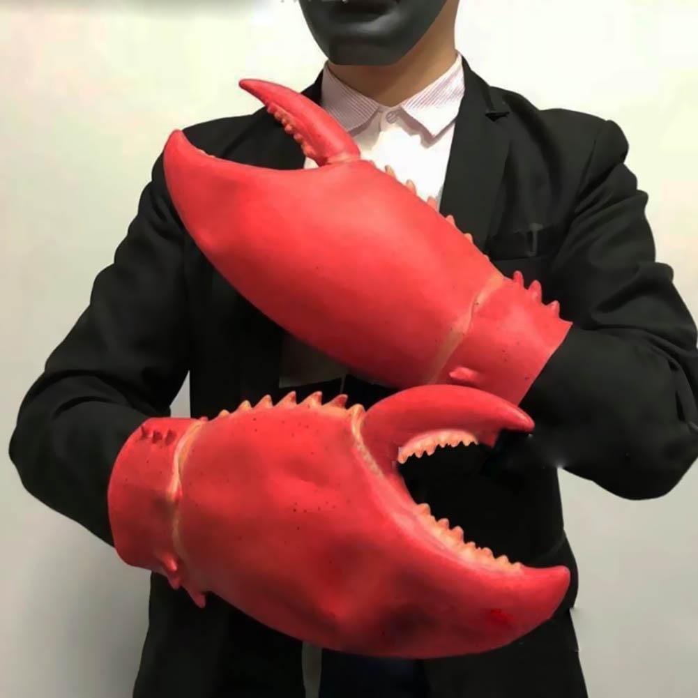 1 Pair Crab Lobster Claws Gloves Cosplay Funny Party Latex Novelty Toy