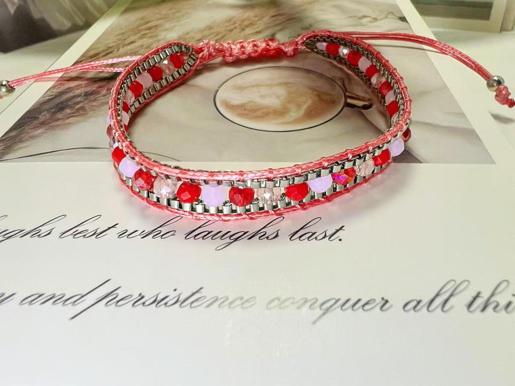 Европейский и американский плетеный вручную кристальный ретро этнический браслет дружбы для женщин