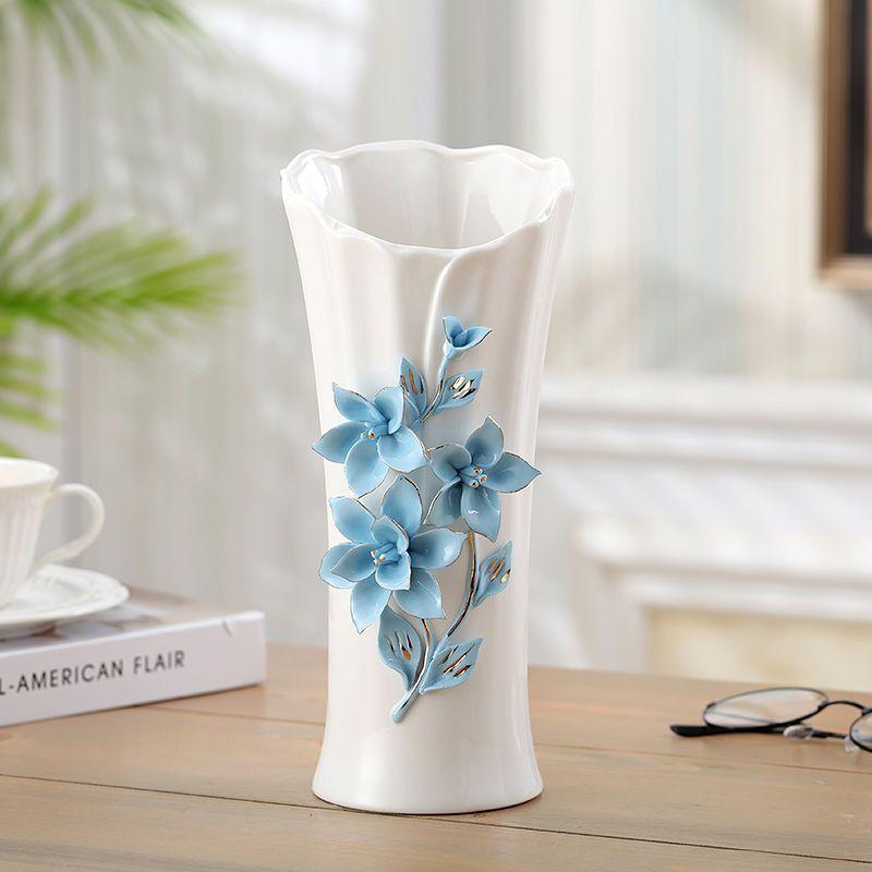 Vase European Classical Vase Home Hotel Flower Arrangement Fashion Ornament Vase Ceramic Vase