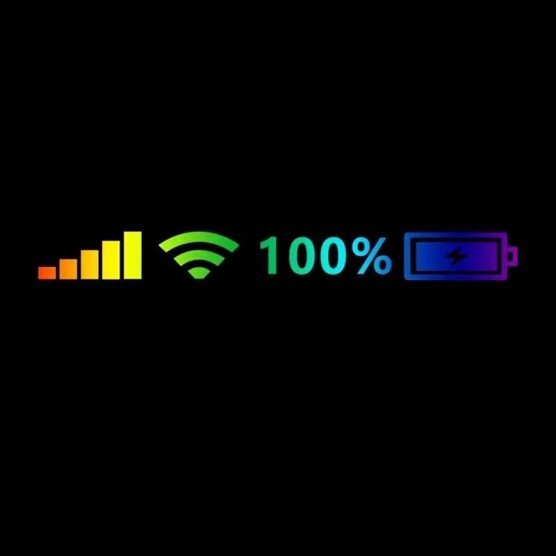 Wi-Fi Уровень заряда батареи Наклейки Виниловые наклейки на машину Наклейки на заднее стекло автомобиля Кузов Авто Забавная наклейка Светоотражающие наклейки