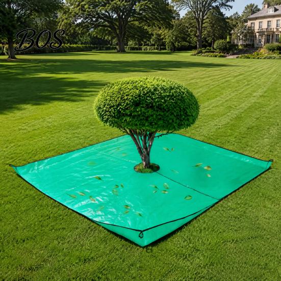 Heavy Duty Pruning Tarp Landscape with Hole, Metal Buckles, Waterproof Waste Tarp, Large Capacity Leaf Collector Garden Tree Bush Trimming for