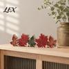 Cozy Autumn Atmosphere Lights Fall Thanksgiving LED Tabletop Decor, Maple Leaf Harvest Themed Lighted Wooden Holiday Window Sill Ornaments Centerpiece