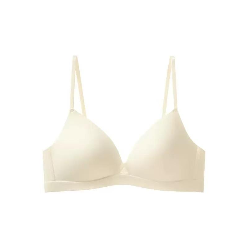 French seamless underwear women's small breasts gather without steel rings, fashionable and simple women's upper support anti-sagging collection