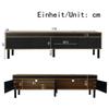TV cabinet, TV stand, TV panel and 4 doors. Fine texture. Available in black or natural wood. Height 47 cm / Length 170 cm / Width 38 cm