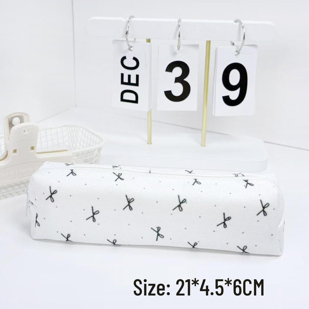 Korean Polka Dot Large Capacity Square Pencil Case, Student Stationery Bag