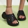 Fashion Chunky Platform Wedges Sandals Women 2024 Summer Waterproof Thick Sole Beach Slides Slippers Woman Soft Eva Slippers Flip-Flops