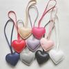 Bag Pendant Heart Shape Imitation Leather Keychain Vibrant Color Bag Decor Charm Bag Car Key Accessory
