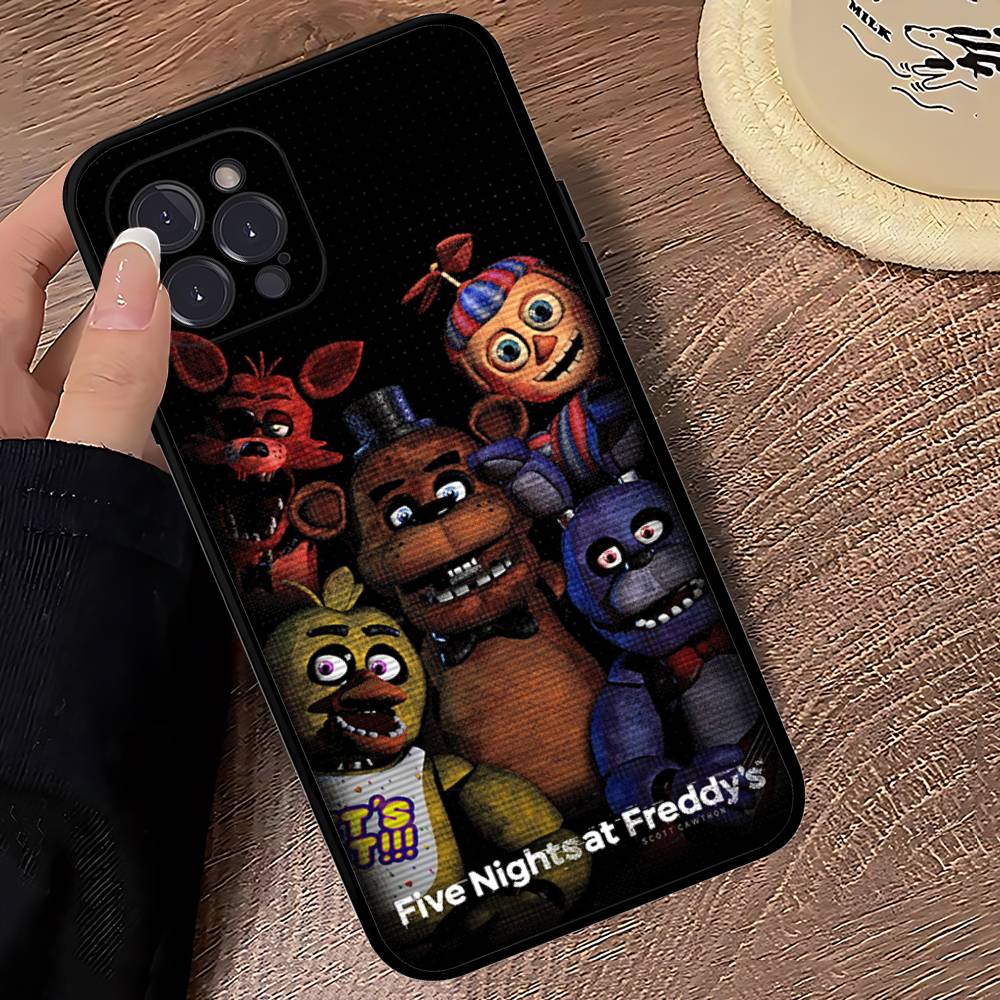 Игра F-Five N-Nights At F-FreddyS Для iPhone 17 16 15 14 13 12 11 Pro Max Plus Ударопрочный Черный Мягкий Чехол для Телефона