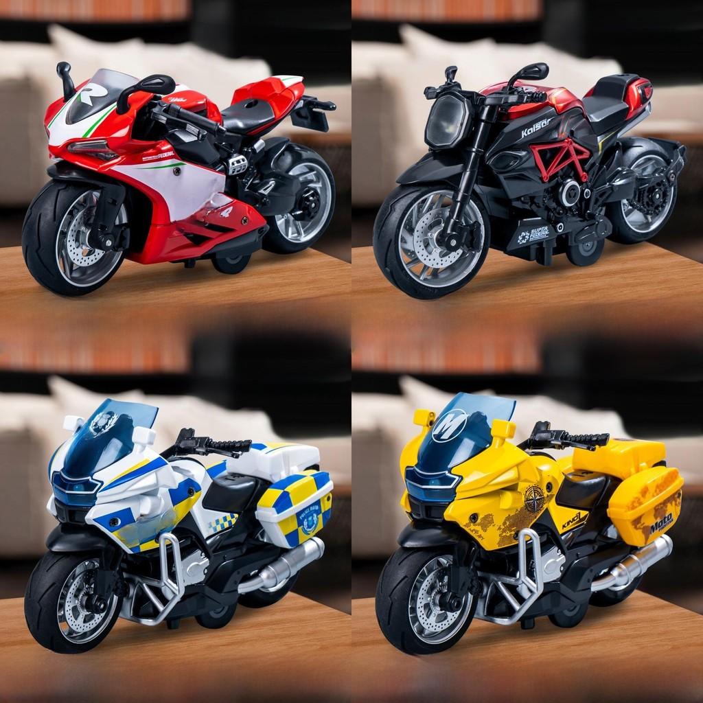 Metal Motorcycle Model With Music Function For Childrens Gift And Collection