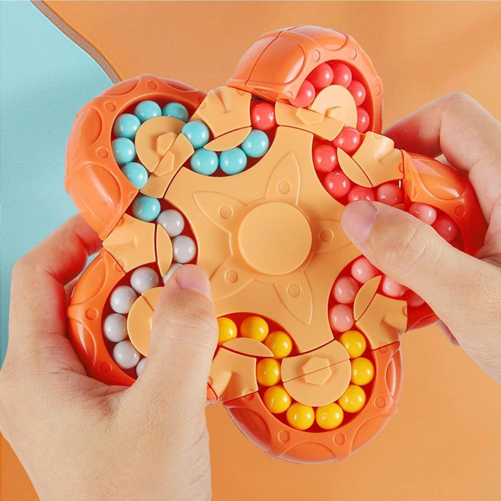 Magic Bean Puzzle Toy, Rotating Magic Bean Fidget Cube 2-in-1, Gift for Kids Boys Girls Age 3+, 5-7, 8-12, Brain Teaser Fidgets Toys for Teens Adults