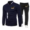 2023 New Spring Autumn Ski Doo Can-am Logo Print Slim-Fit Round Neck Zipper Jacket+Solid Color Sweatpants Comfortable Trendy Set