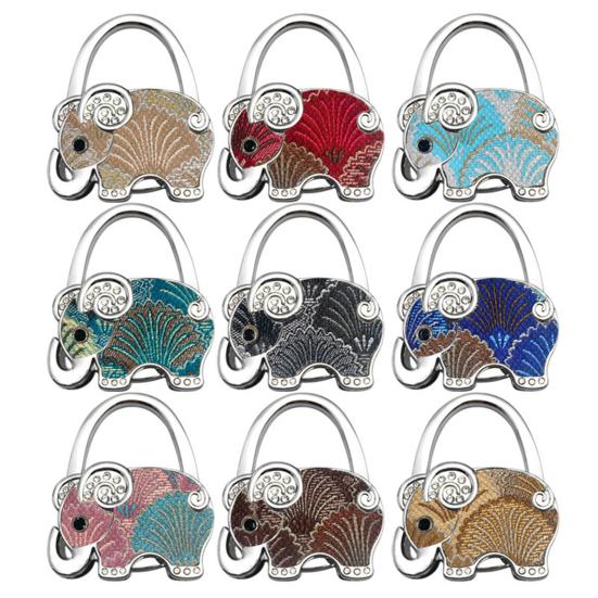 Elephant Handbag Hook Foldable Alloy Bag Hanger with Non-Slip Base Portable