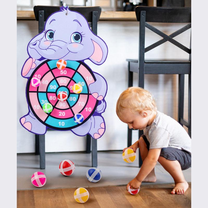 Kids Target Sticky Ball Dartboard Sports Game Toys Interactive Throwing Board Games Set For Outdoor