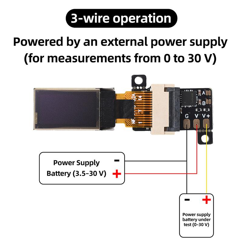 Ультратонкий мини цифровой вольтметр OLED DC 0-30V, 0,5-дюймовый OLED-дисплей, 12-битный АЦП, высокая точность, 5 Гц/10 Гц регулируемая