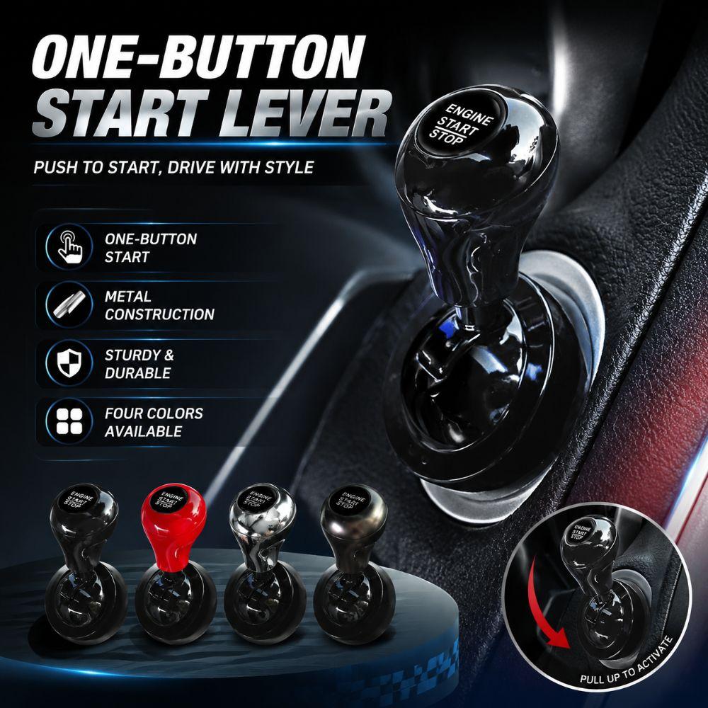 Cue Stick Shape Car Starter Lever All Metal Car Keyless Start Sticker  Vehicle Start Button