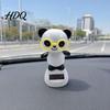 Panda Car Figurine Solar Ornament Plastic Pendant Automatic Head Swinging Induction Ornament