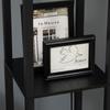 Floor Lamp in Modern Design, 2 Shelves, Pull Chain Switch, 26 cm x 26 cm x 156 cm, Black + White
