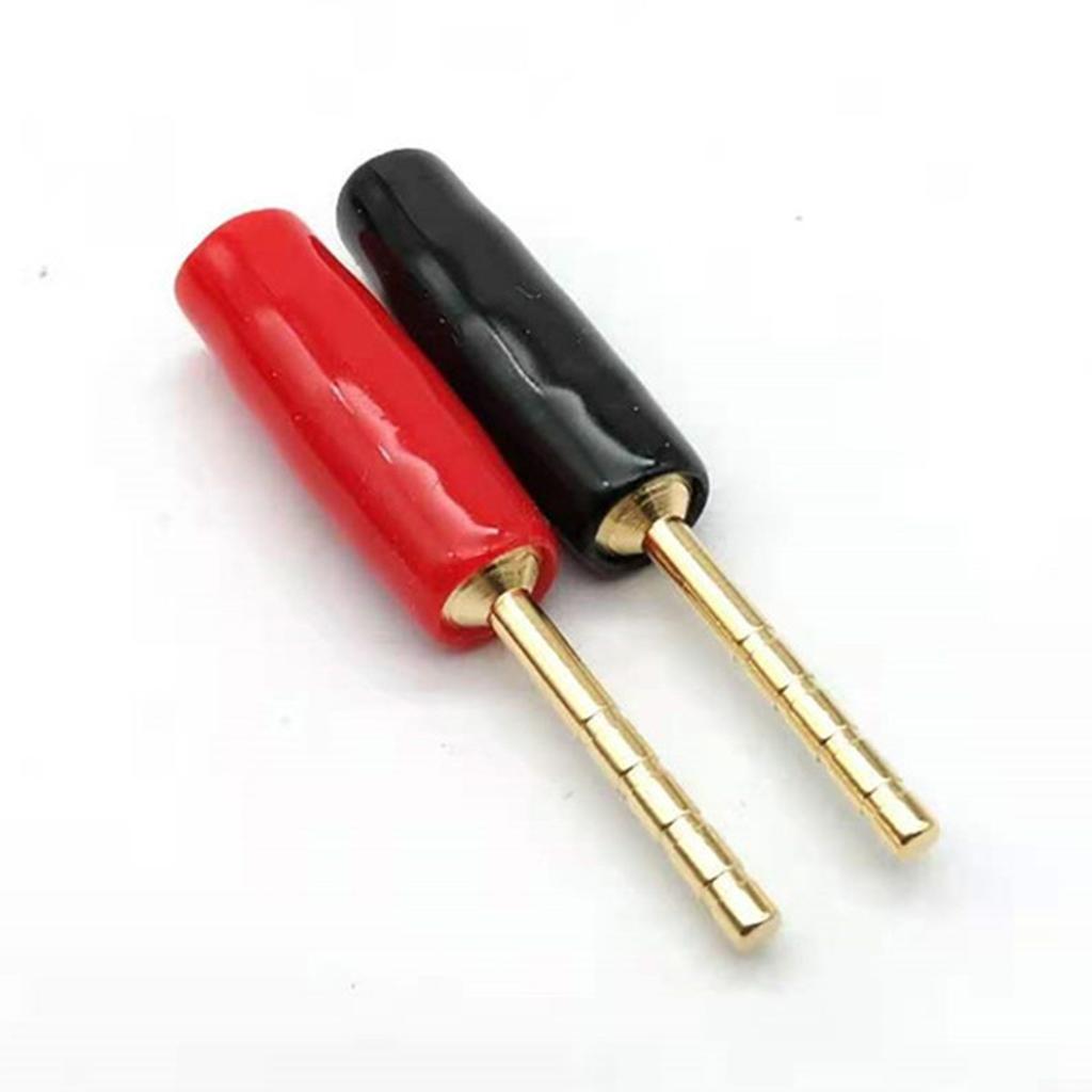 Красная и черная вилка-банан 2 мм 4N для кислорода из чистой меди
