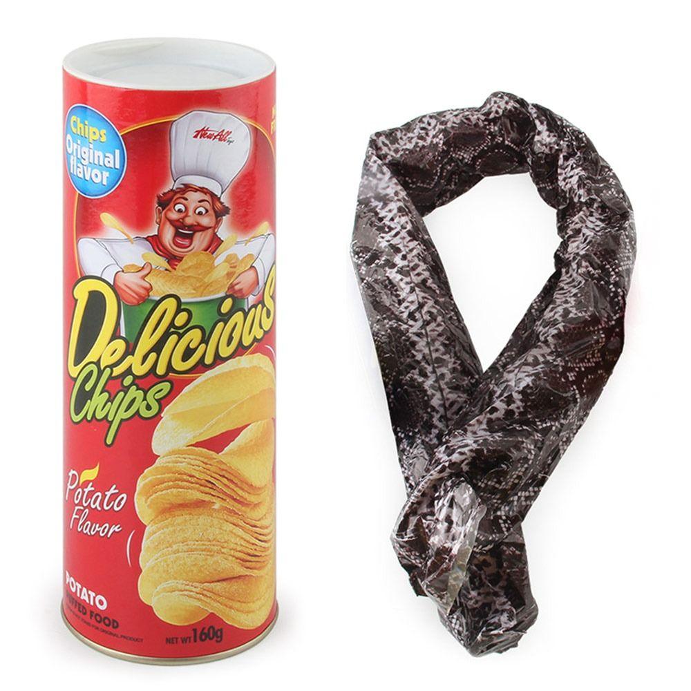Fun Toys April's Fool Day Snake Tricks Chips Cans Snake Novelty Funny Toy Magic Potato Chips Cans