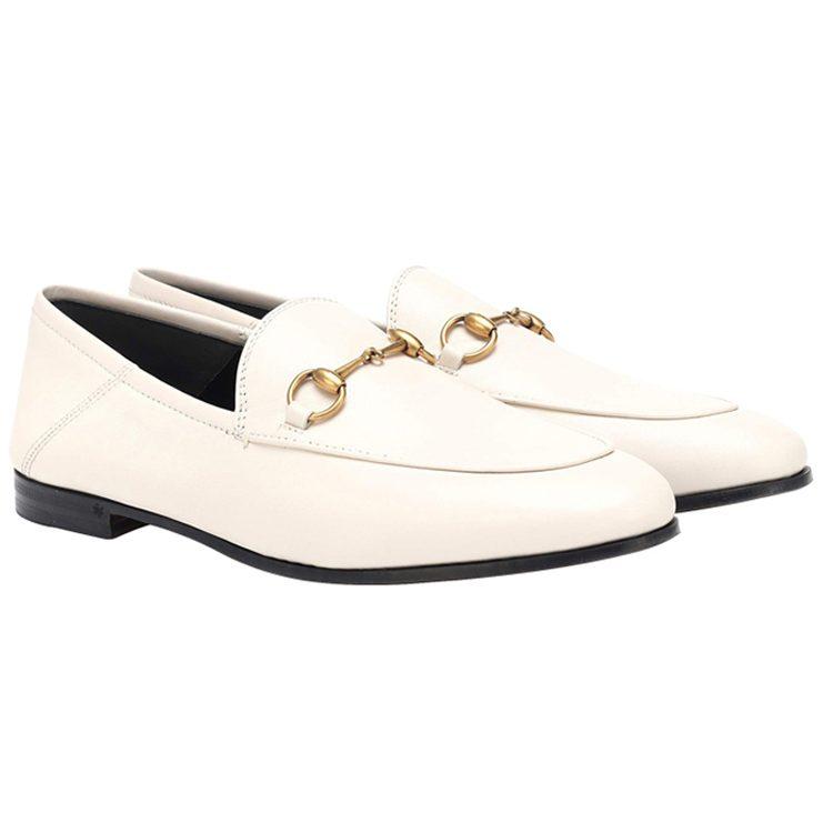 Gucci Женские кожаные лоферы Horsebit, белые, модель 414998 DLC00 9022