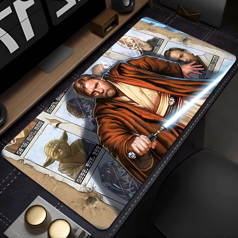 Portable Gaming Mousepads Mouse Mat Big Star Wars ObiWan Kenobi Desk Mats NonSlip Rubber Mouse Pad Soft Keyboard Pad