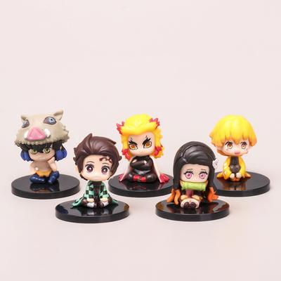 5 шт./набор Demon Slayer Q версия сидячая фигурка игрушка аниме Kimetsu no Yaiba Тандзиро Нэдзуко Иноске Зеницу ПВХ фигурка модель кукла