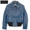 Coach Blue Zip Lamb Leather Jacket Jacket 2 blueUsed