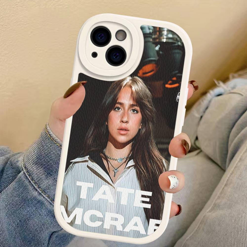 Tate M-McRae Singer For IPhone 16 15 14 13 12 11 Pro Max Plus Shockproof Leather Soft Phone Cover