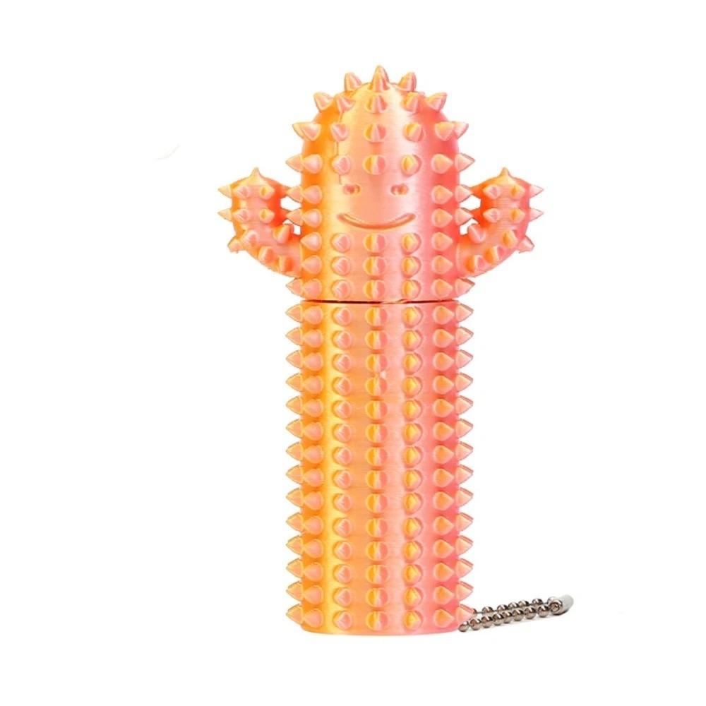 Solid Structure Cactus Keychain Spiky Surface Desktop Ornament Stress Relief Toy Office Desk Use