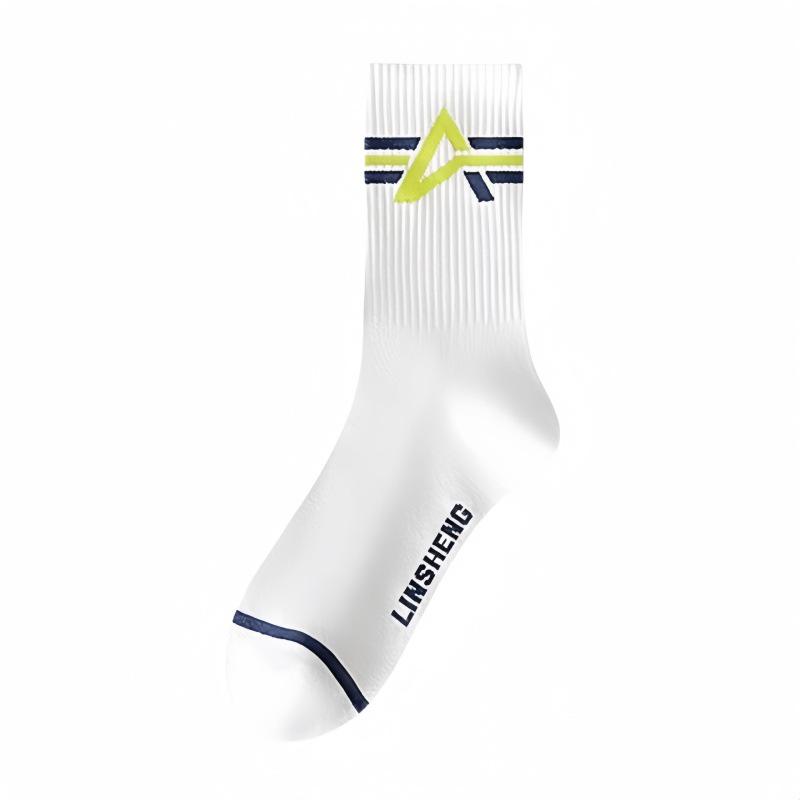 2024 Men's Mid-Calf Odor-Resistant Cotton Basketball Socks - White, Teen Style
