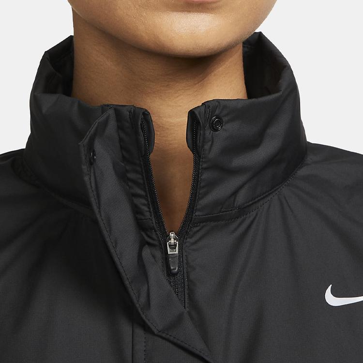 Nike Fast Repel Однотонная куртка с воротником-стойкой и длинными рукавами Женская куртка Черный FB7451-010