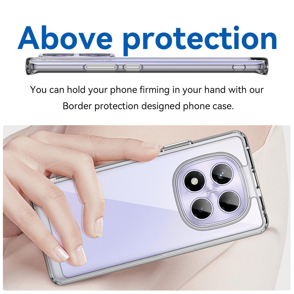 Для Xiaomi Redmi Note 14 Pro 4G Чехол ТПУ Акриловый Прозрачный Чехол для Телефона с Защитной Пленкой из Закаленного Стекла