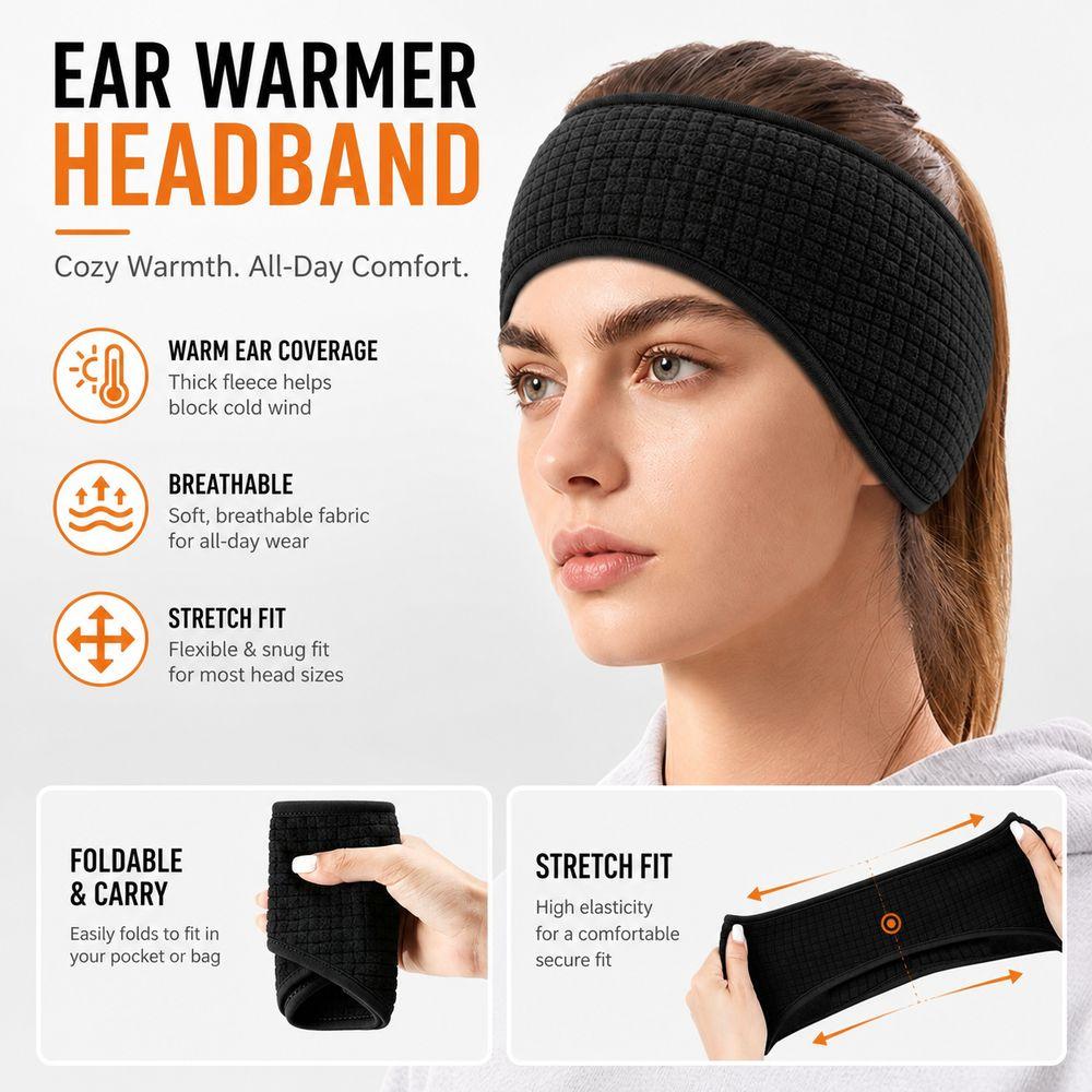 Thickened Thermal Headband Polyester Sports Headband New Ear Warmer Headband Running
