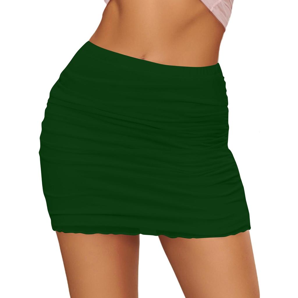 Женская юбка на бедрах, плиссированная, эластичная, обтягивающая, сексуальная, короткая юбка