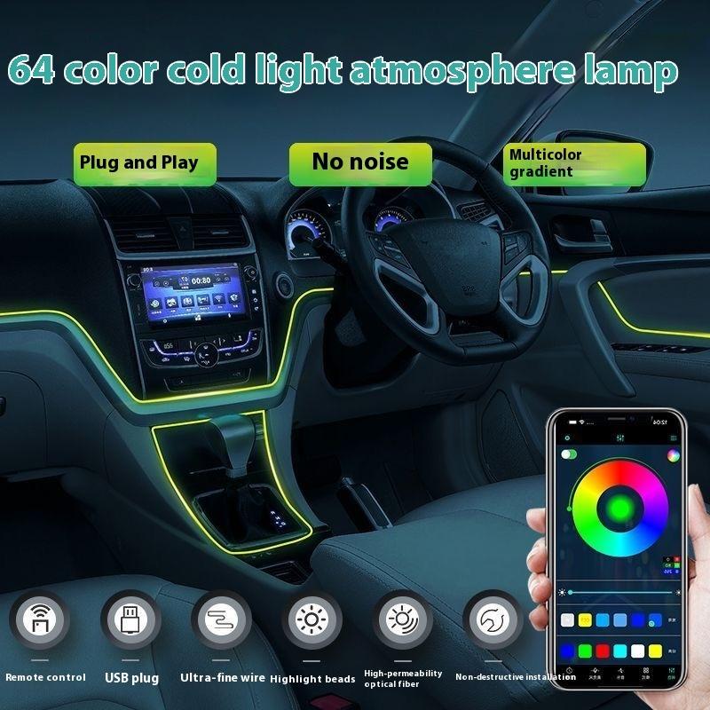 Для Toyota Camry 8 Внутренняя RGB-светодиодная лента «Симфония» с 64 цветами и множеством световых эффектов для визуального оформления интерьера