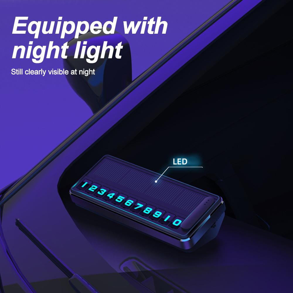 1 шт., солнечный автомобильный номерной знак, светодиодное освещение, временная парковочная карта, скрытые пластины, парковка, несколько парковочных гаджетов