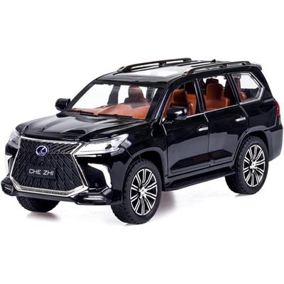 Литая под давлением модель автомобиля Lexus LX570 в масштабе 1/24 - игрушечный автомобиль из цинкового сплава со звуком и светом, коллекционный игрушечный автомобиль для взрослых и мальчиков и девочек