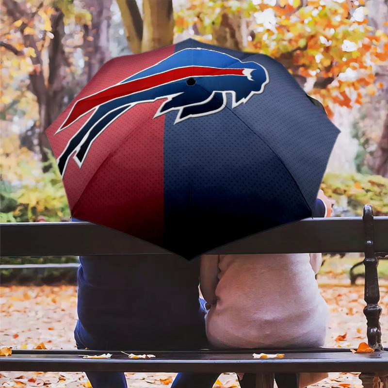 Узор Buffalo Bills, автоматический складной зонт, портативная и складная конструкция, 8 спиц, рождественский или день рождения подарок.