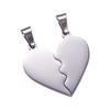 Tarnish Resistant 304 Stainless Steel Split Pendants, Valentine's Day Style, Double Heart, Stainless Steel Color, 26x25.5x1.4mm, Hole: 4x7mm
