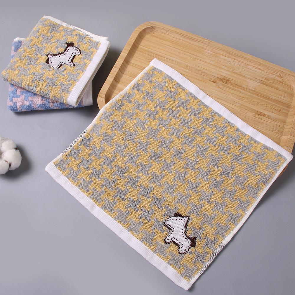 Хлопковое квадратное полотенце 25*25 см, утолщенное домашнее милое мультяшное цветное тканое жаккардовое маленькое квадратное полотенце