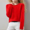 Girls Long Sleeve Round Neck Knit Pullover Jumper Tops Spring Base Layer Top Thermal Undershirt Youth Underwear 8-16Years