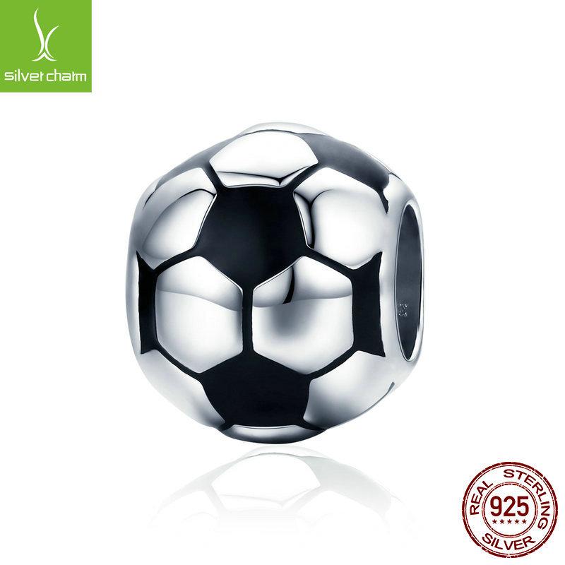 Бусины из стерлингового серебра 925 пробы, коллекция «Спортивный мяч», модные аксессуары для изготовления браслетов своими руками