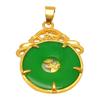 Chinese Wind Green Stone Dragon Gold Color Pendant For Men Women Animal Lover Lucky Dragon Amulet Necklace Accessories Gift