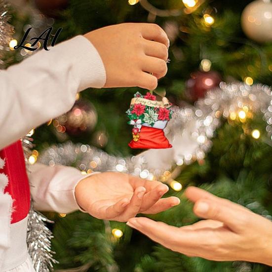 Retro Wood Ornament Set Christmas Wooden Hanging Decorations Rustic Gnome Xmas Stocking Tree Ornaments Pendants Farmhouse Festive for Mantel Holiday