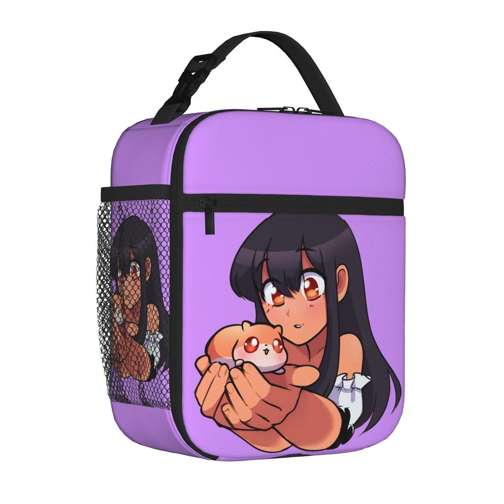 A-Aphmaus Cute Mini Aaron Lycan Insulated Lunch Tote Bag for School Cute Cartoon Portable Thermal Cooler Large Capacity Food Bag
