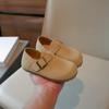 Children's Leather Shoes Retro Versatile Girls' Flat Shoes Solid Color Kids Fashion Boys Causal Shoes Soft Soled Simple Non-slip