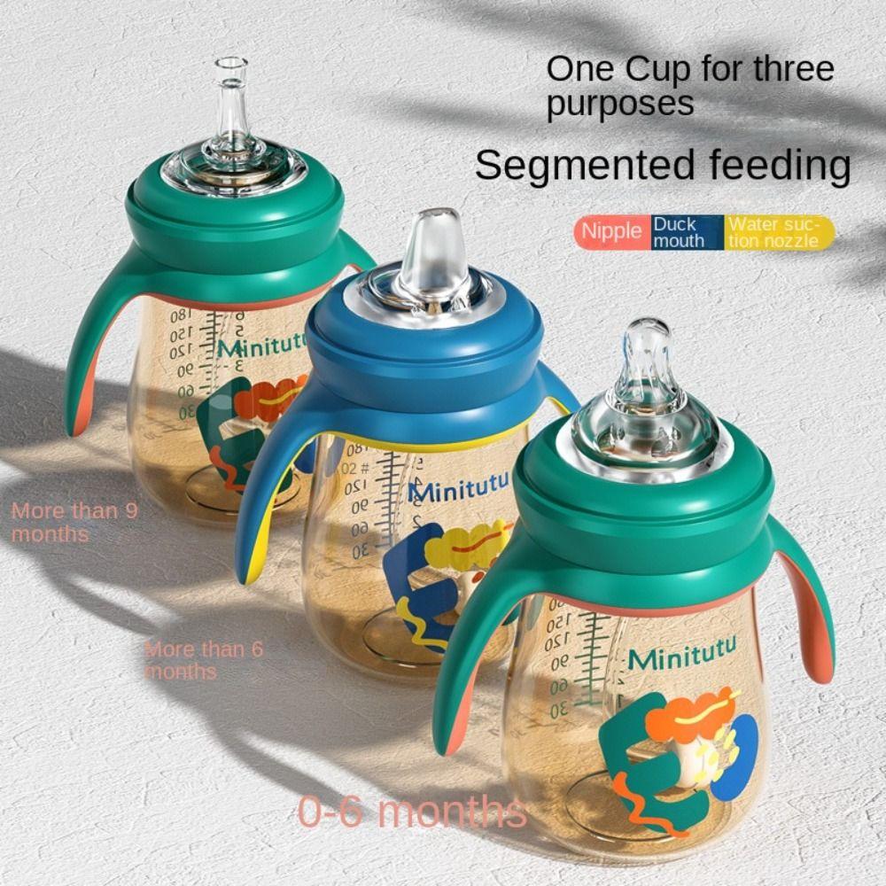 High Capacity Feeding Bottle Anti-Slip Handle Newborns Baby Bottle Cute Baby Bottle Baby Items